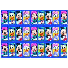 BDisn4 Foaie de zahar Braulete Disney Mickey Minnie Donald Daisy 28x20cm